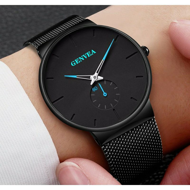Đồng hồ nam đẹp chính hãng GENEVA đeo tay thời trang dây kim loại | BigBuy360 - bigbuy360.vn