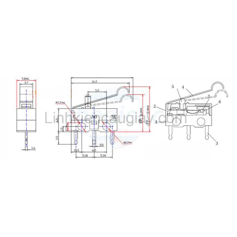 Công tắc hành trình 1A 125 VAC
