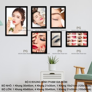Bộ Khung Ảnh Treo Tường Trang Trí Cửa Tiệm Xăm Chân Mày, Môi, Phun Xăm Làm Đẹp - Khung Hình Phạm Gia PGC298