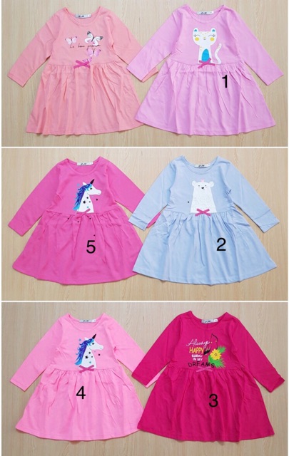 Váy thu đông dài tay H&M size 2-6t cho bé gái