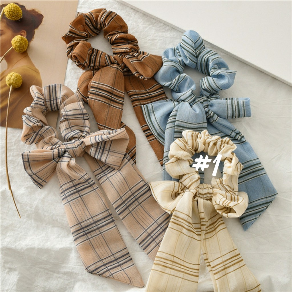 Cột tóc scrunchies nơ voan tiểu thư