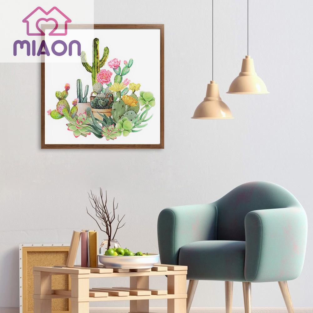 Bộ Tranh Đính Đá 5d Tự Làm Hình Cây Xương Rồng Độc Đáo
