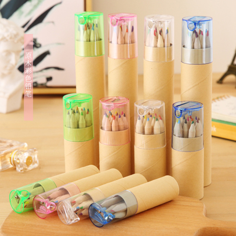 Set 12 Bút Chì Màu Nước Kèm Đồ Chuốt Hình Gấu Dễ Thương Cho Bé