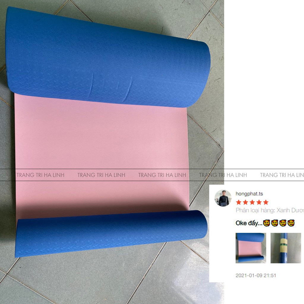 Thảm tập yoga tpe 6mm chống trượt cao cấp 2 lớp , thảm tập gym xịn chống thấm hút mồ hôi