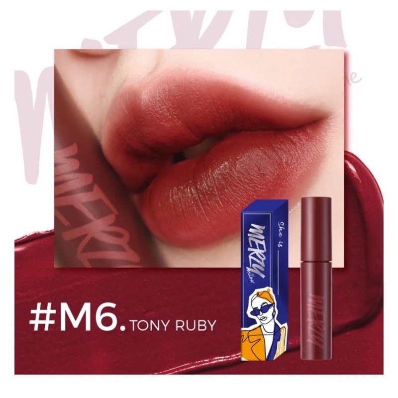 ( Limited Vỏ Xanh) Son Kem Merzy Mellow Blue Tint Version Girl | Thế Giới Skin Care