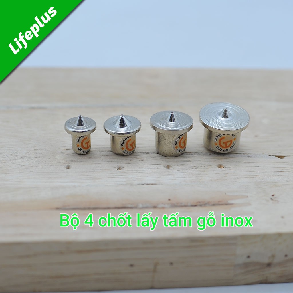 Bộ chốt lấy tâm gỗ gồm 4 chốt cỡ từ 4mm-10mm