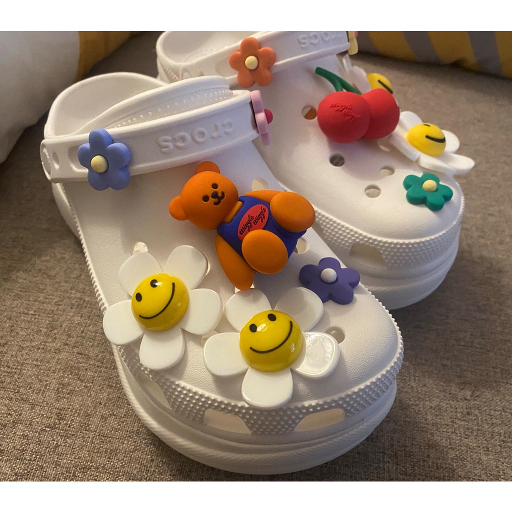 Set 8 Ghim Cài Trang Trí Giày Tạo Hình Hoa Hướng Dương/Quả Trứng/Hoa Hướng Dương Thời Trang Hàn Quốc Cho Nữ