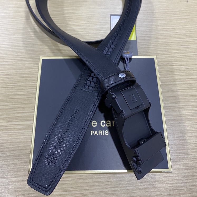 ⚜️ĐƠN 500k -30K⚜️ Thắt Lưng Da Nam PIERRE_CARDIN Auth Malaysia Mặt Nhám Sang Đen Trơn SALE 50% PC1