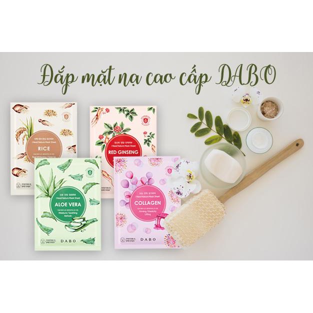 Set 4 lá đắp mặt nạ cao cấp Dabo I need Nature (4 vị lô hội, collagen, hồng sâm, gạo) - hàng nhập khẩu chính hãng
