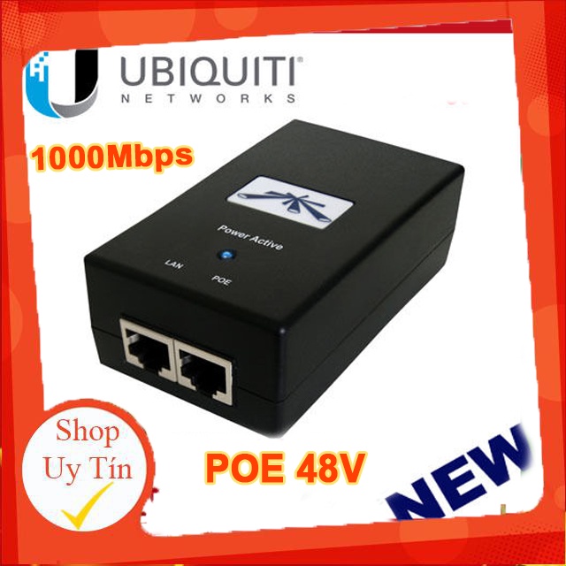 🏆[CHÍNH HÃNG]🏆Bộ nguồn Unifi 48v PoE adapter injector cho thiết bị phát sóng Unifi UAP-PRO, UAP-AC-PRO, Camera ......