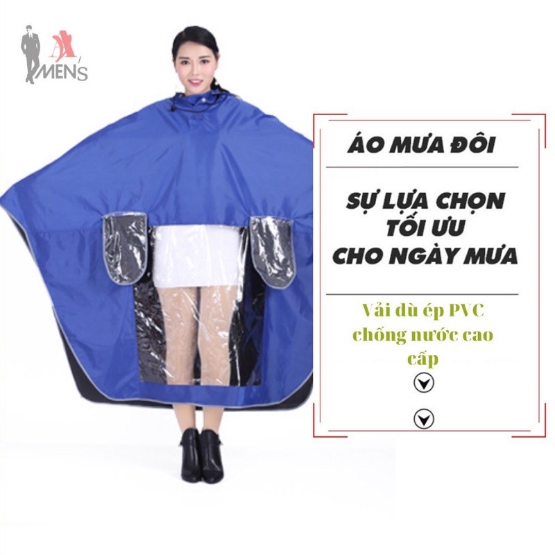 ÁO MƯA PHẢN QUANG 1 đầu, 2 đầu vải dù có kính che mặt cao cấp