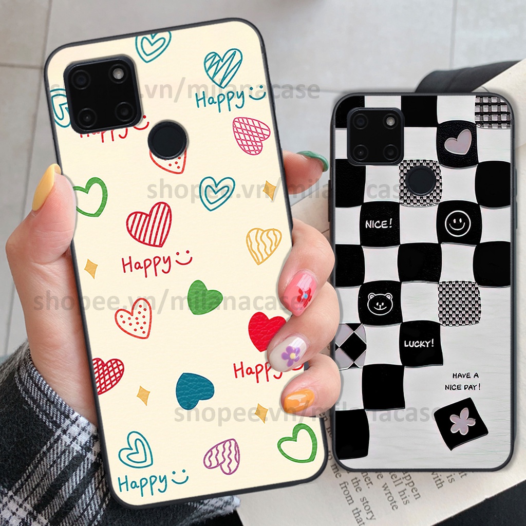 Ốp Realme C20 / C21Y in hình caro trái tim siêu đẹp, siêu nét đầy phong cách cá tính