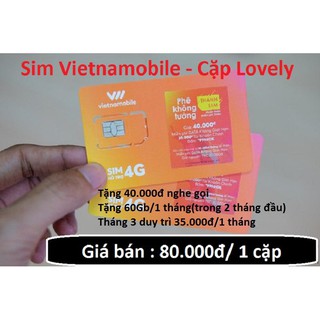 Combo cặp sim vietnamobile 60gb 1 tháng trọn gói 2 tháng