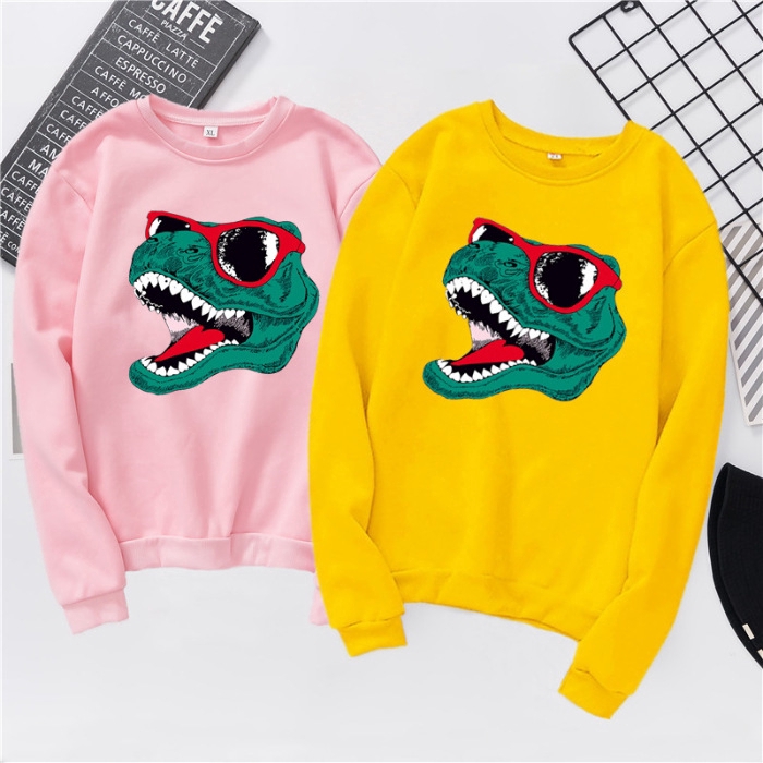 Top / T-Shirt / Women's clothes,Dinosaur,Crew Neck,Long Sleeve,Polyester,White,Gray,Black,Red,Pink,Size S-3XL 【lyfs】 | BigBuy360 - bigbuy360.vn