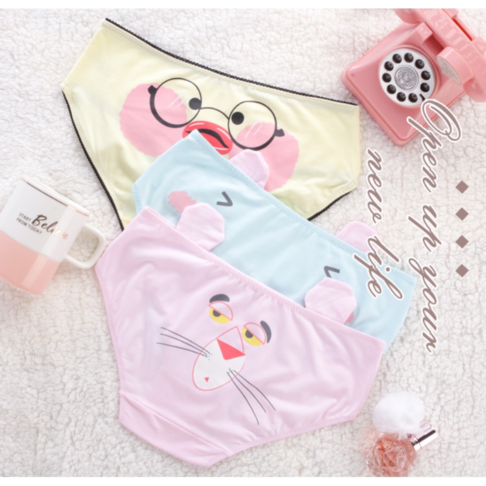 Quần lót nữ Hoạt Hình Chipu gấu brown - vịt sally - thỏ cony - heo hồng