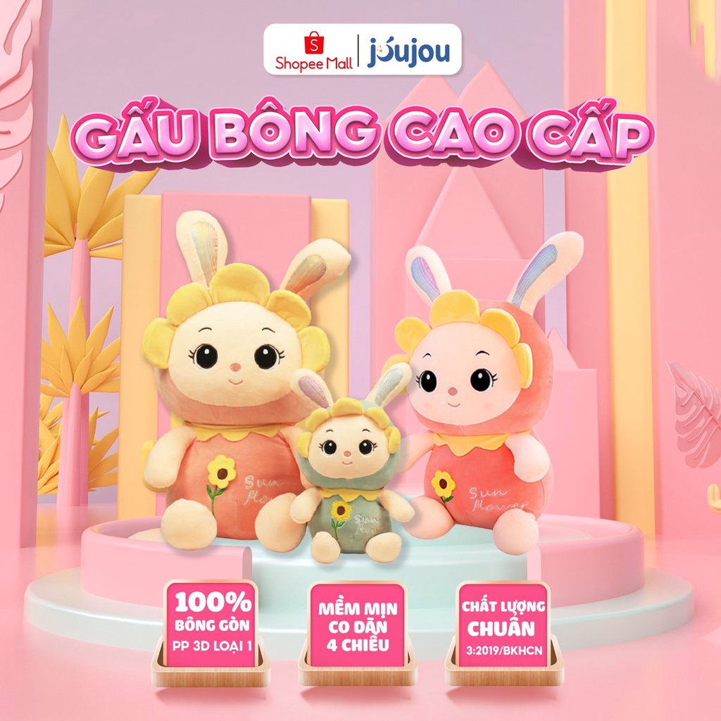 Gấu bông thỏ cho bé hoa mặt trời Joujou thỏ bông sun flower mềm mịn cute dễ thương