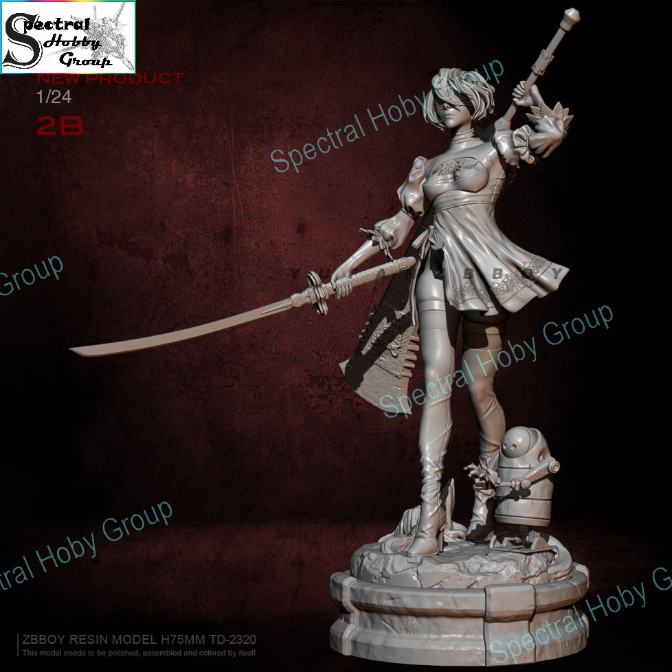 Mô hình nhựa Resin 75mm 2B automata TD2320