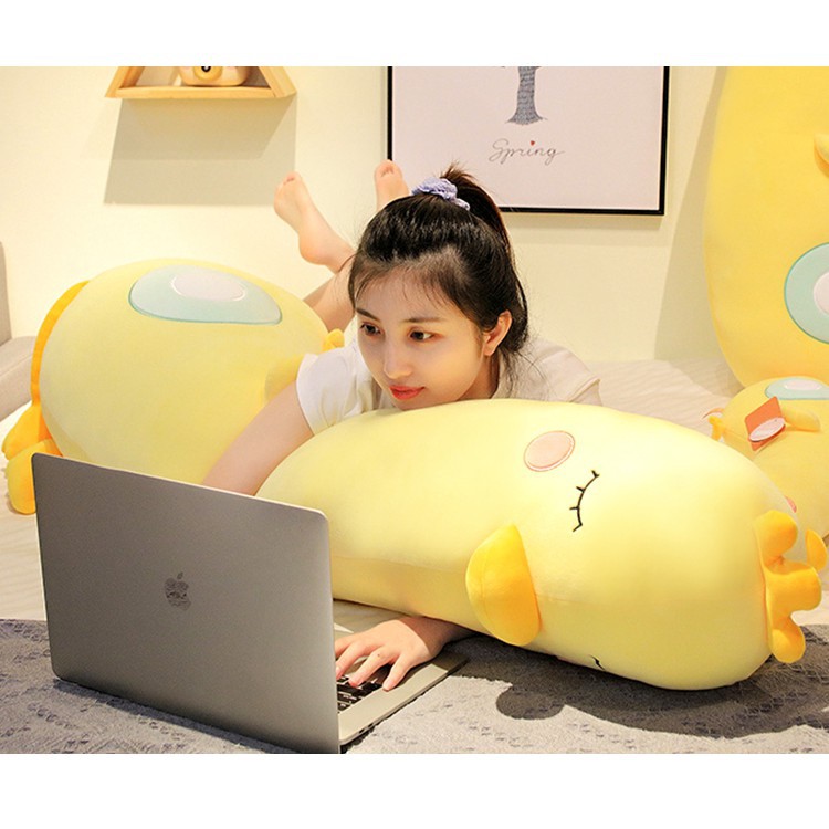 Gấu Bông Con Vịt Vàng , Gối Ôm Hình Thú Con Gà ,Con Vịt Vàng, Hàng Cao Cấp 2 Lớp Kích Thước 80Cm- 1M
