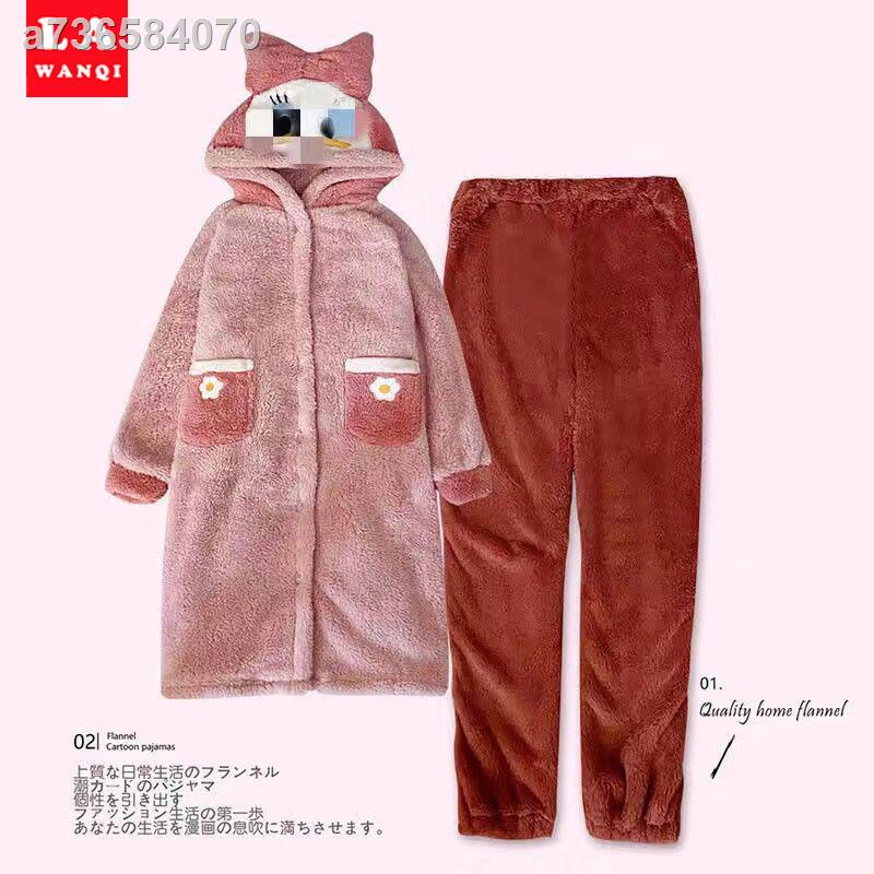 ❆❁Áo choàng tắm dáng dài chất liệu nhung dày dặn hoạ tiết vịt Donald | BigBuy360 - bigbuy360.vn