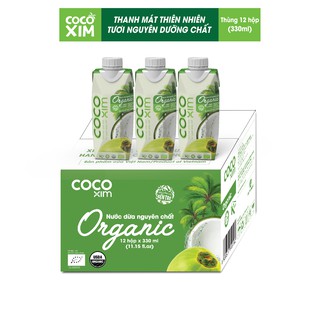 Nước dừa Cocoxim Organic 330ml thùng 12 hộp