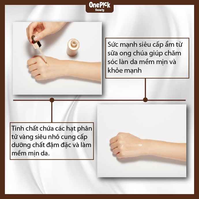 Ampoule dưỡng da, cấp ẩm, dưỡng trắng, cải thiện nếp nhăn với hàm lượng sữa ong chúa!