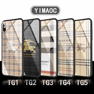 Samsung S7 Edge S8 S9 S10 Plus Note 10 glass case 69C burberry fashion luxury
