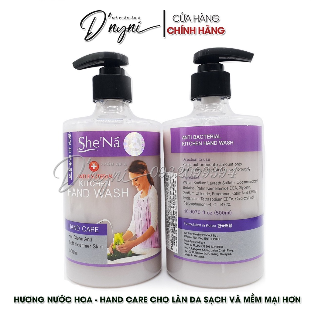 Nước Rửa Tay Diệt Khuẩn SHENA ANTI BACTERIAL HAND WASH She'Nã 500ml Malaysia