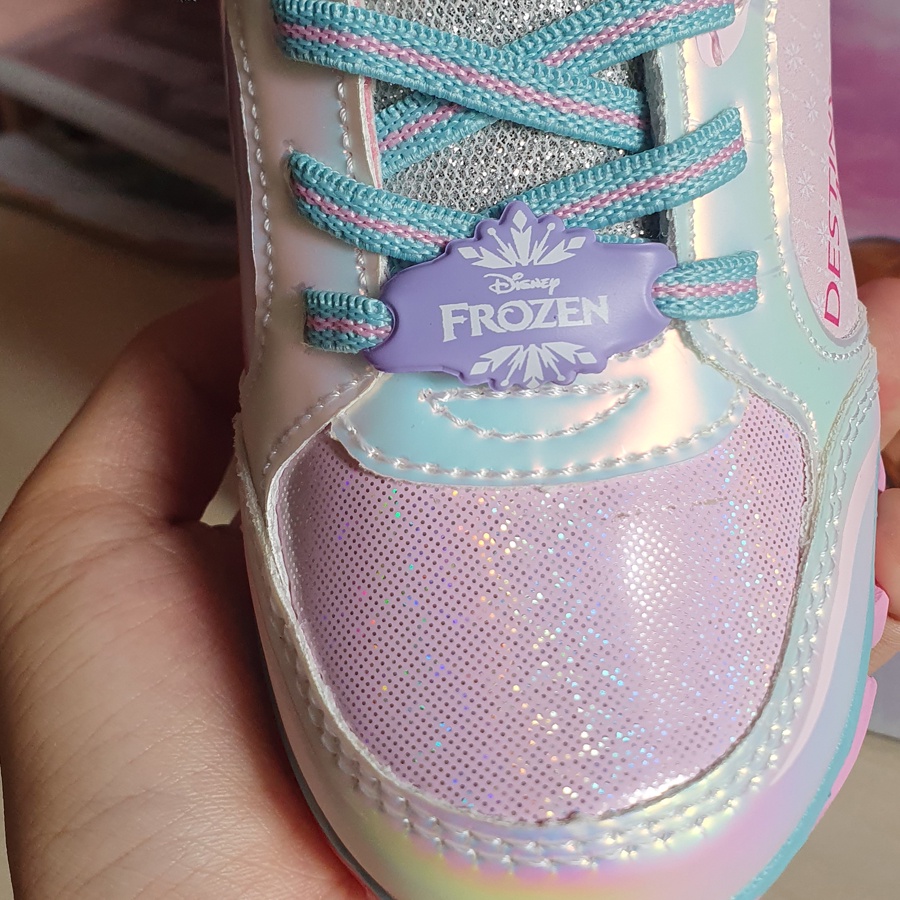 Giày Elsa cho bé gái phong cách thể thao có đèn led phát sáng với đế eva siêu nhẹ