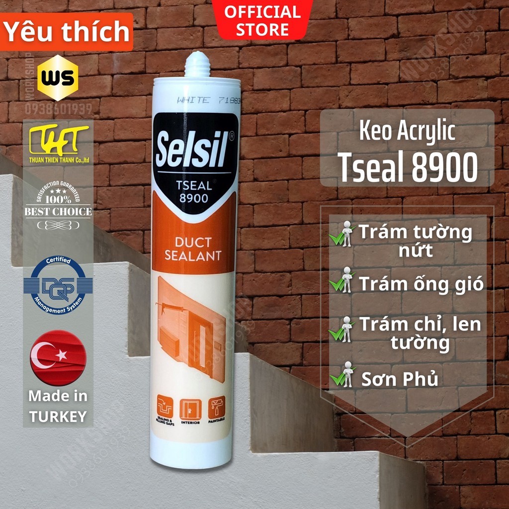 Keo trám tường, vá tường đa năng gốc Acrylic Selsil Tseal 8900