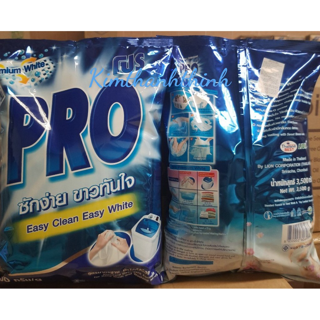 (KTT) Bột giặt quần áo PRO 3.5kg  ( PREMIUM WHITE) - Thái Lan