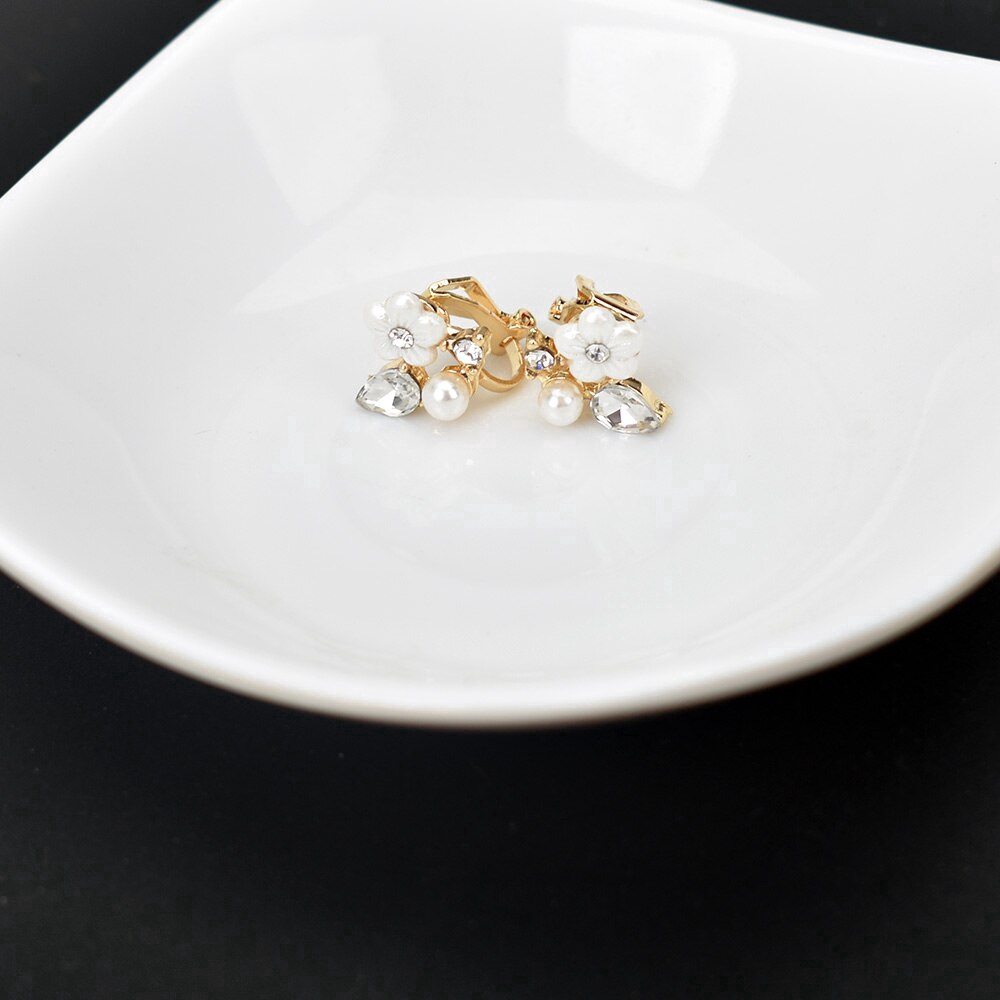 Bông tai đính ngọc trai nhân tạo không xỏ lỗ phong cách Hàn Quốc cho nữ