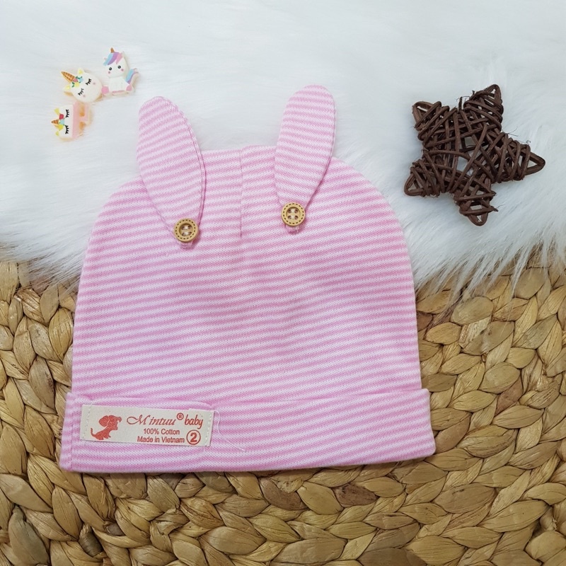 [CHẤT ĐẸP] NÓN CHO BÉ SƠ SINH COTTON 100%