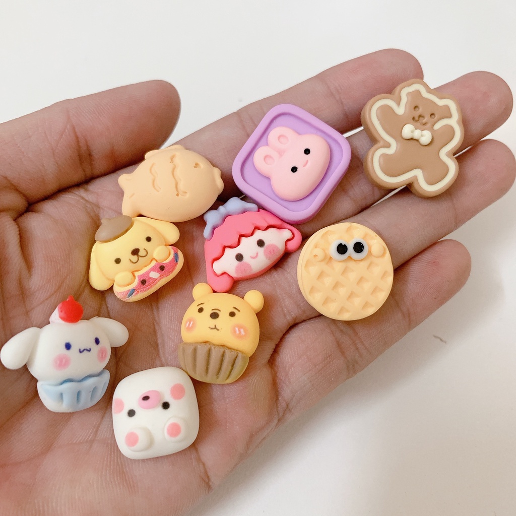 Charm xinh xắn cute Có kèm keo dán dễ thương, dán bình, gắn cột tóc, kẹp tóc