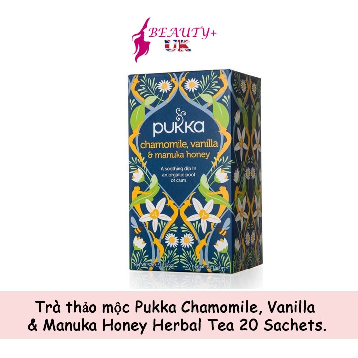 Trà thảo mộc Pukka Chamomile, Vanilla & Manuka Honey Herbal Tea 20 Sachets