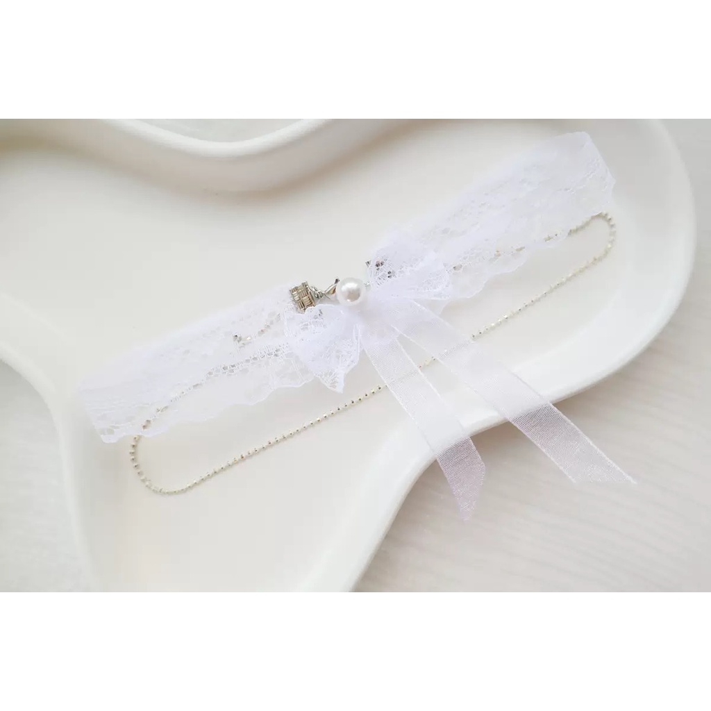 Choker Ren Trắng Đeo Cổ Kiểu Dáng Mới