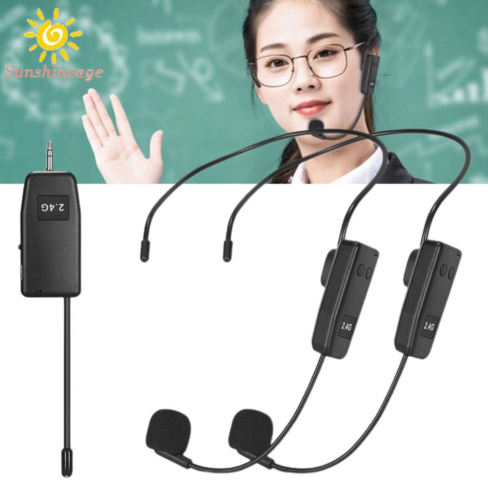 2.4G Wireless Microphone Headset Mic System For Voice Teaching Speaker Karaoke