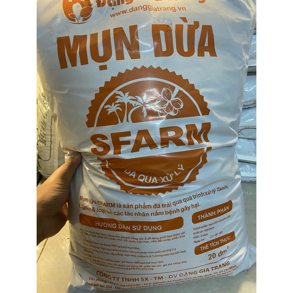 Mụn dừa SFARM đã qua xử lí túi 20dm3