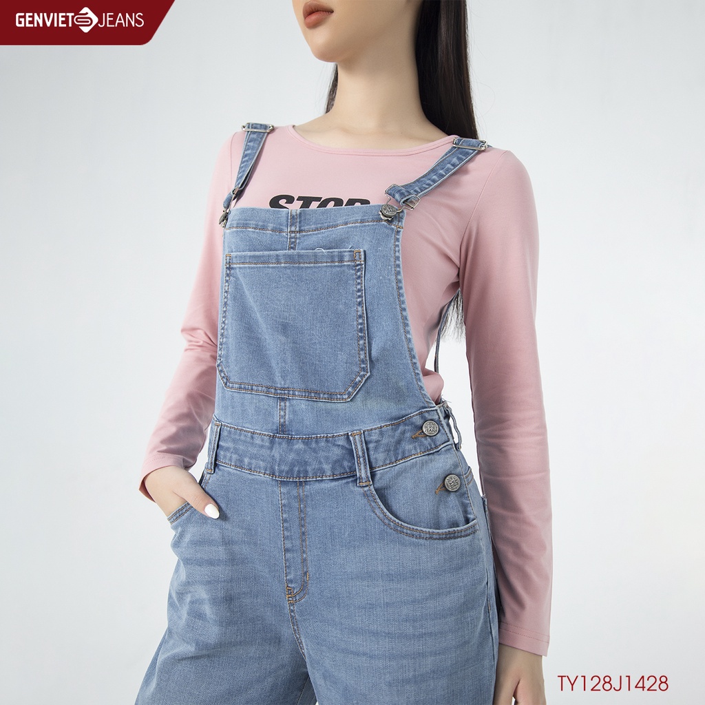 Yếm dài jeans nữ GENVIET TY128J1428 (trùng SP)