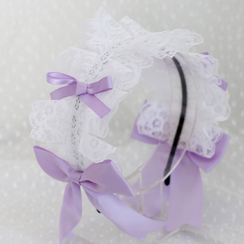 Băng Đô Ren Xếp Ly Thanh Lịch Phong Cách Lolita Cho Nữ