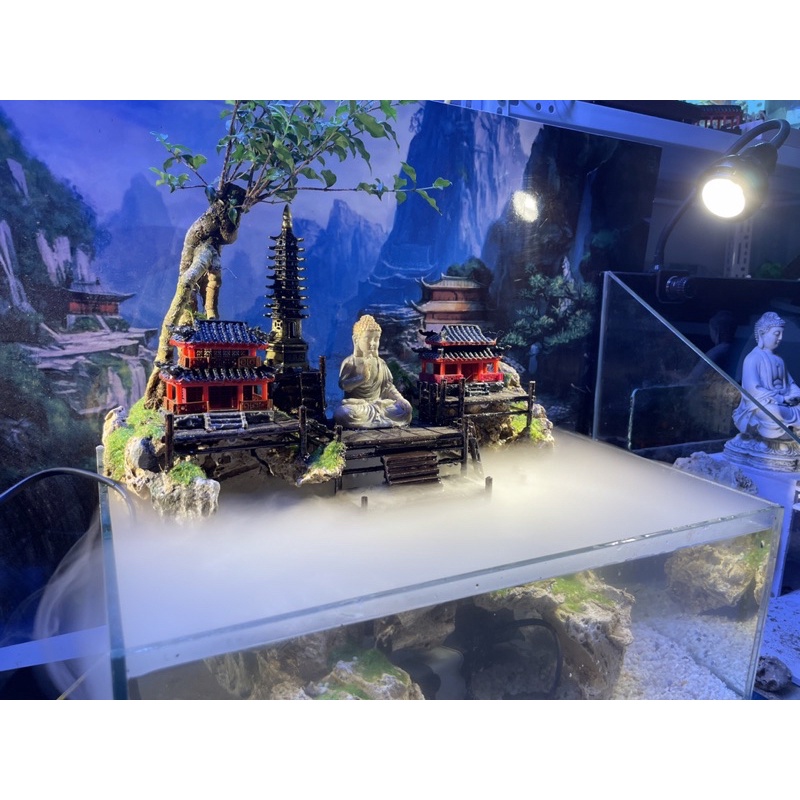 Tháp đồng - phụ kiện trang trí hồ cá, bán cạn, thuỷ sinh độc đáo