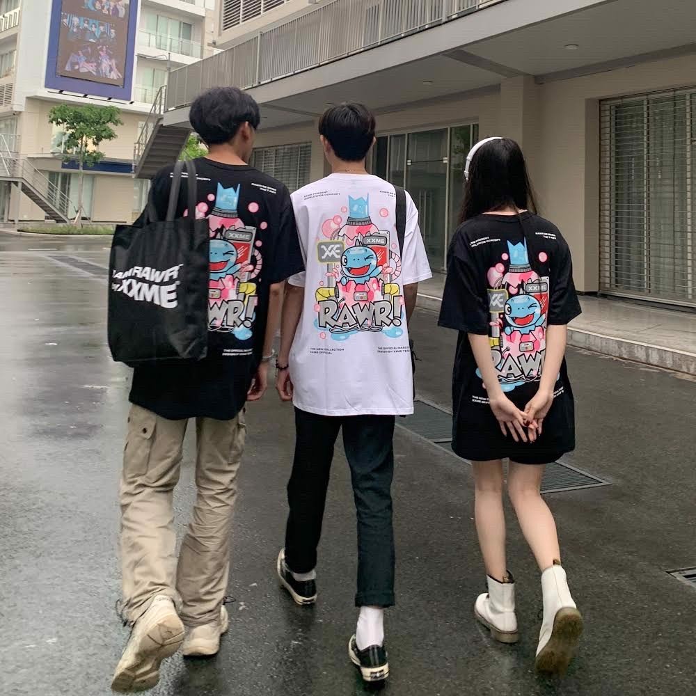 Áo Thun Unisex Form Rộng Tay Lỡ Cotton 75% Mẫu Rawr | BigBuy360 - bigbuy360.vn