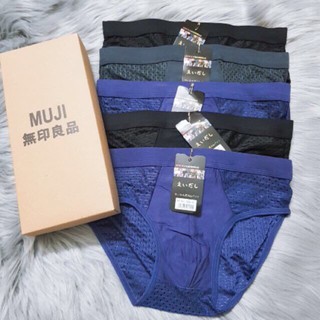 FullBox hộp 5 quần lót nam Muji chéo thông hơi thoáng khí