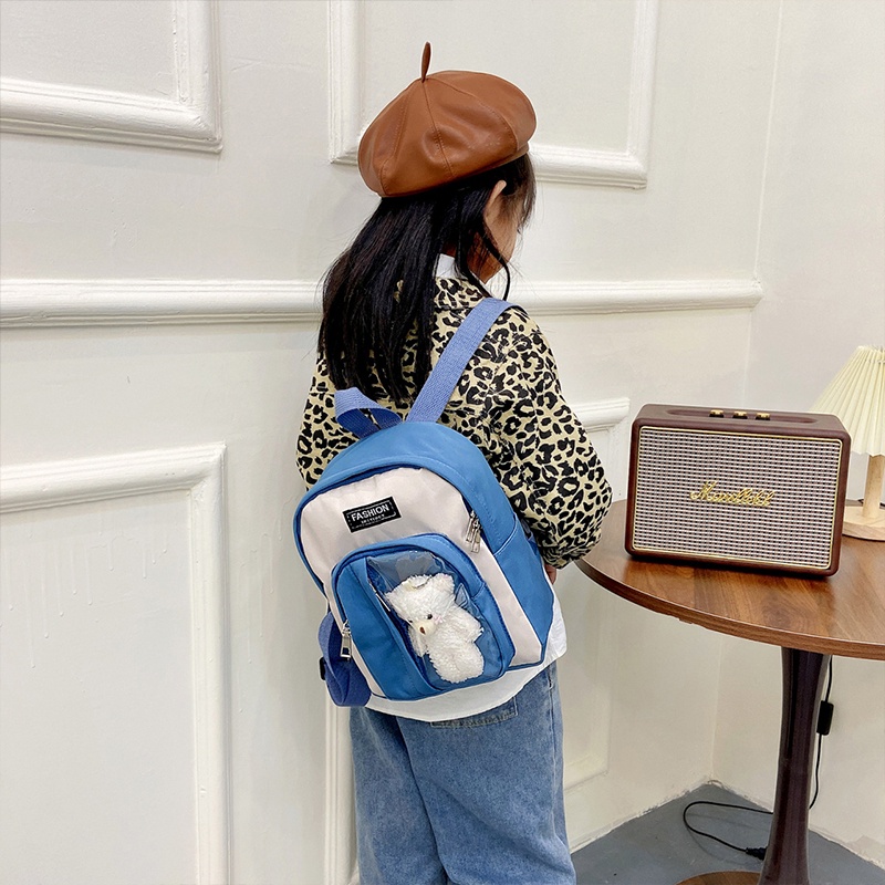 Cặp Đi Học Trẻ Em + Búp Bê Gấu Nhỏ AKKU