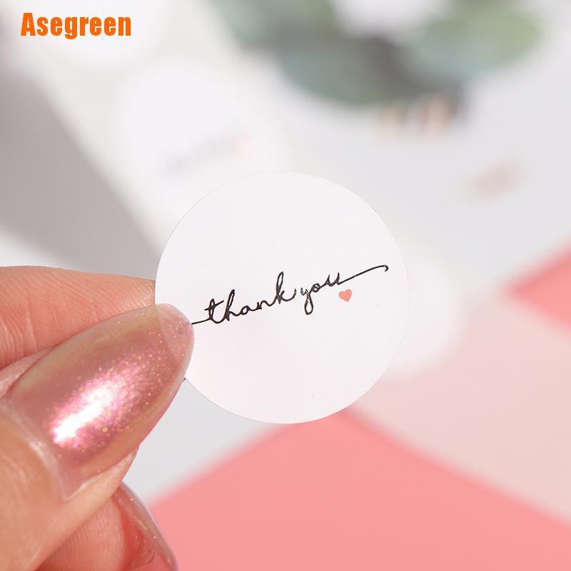 Cuộn 500 miếng dán hình tròn 1 inch họa tiết chữ Thank You