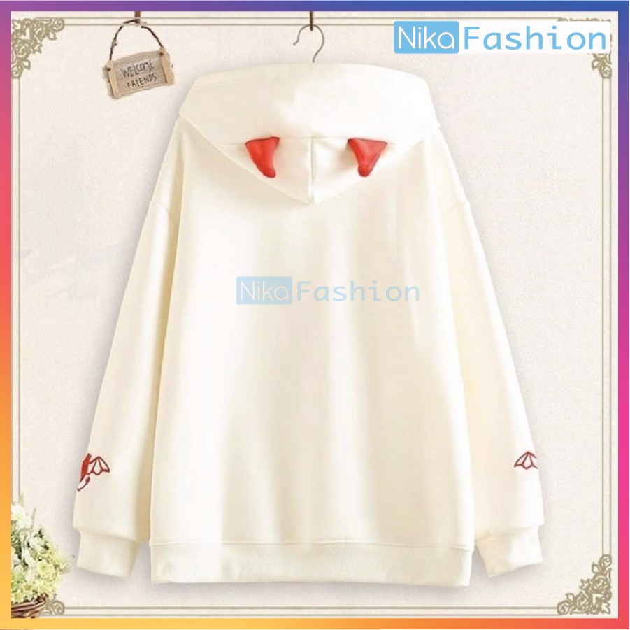 Áo Nikafashion Hoodie Nón Unisex Nam Nữ Chất Vải Nỉ Freesize 1 kích cỡ Form Dáng Rộng Dưới 65kg Mặc Đẹp Qủy.Nhỏ