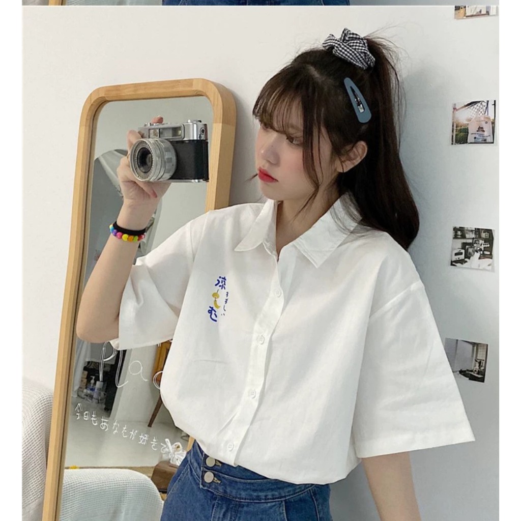 Áo sơ mi cộc tay in đèn lồng HARI0321