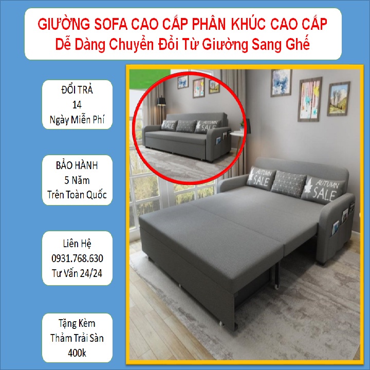 ☒[ VIDEO]Giường Sofa Đa Năng Có Ngăn Chứa Đồ. Giường Thông Minh Gấp Gọn Thành Ghế Sofa. Hàng Nhập Khẩu. KT 1m6 x 1m9