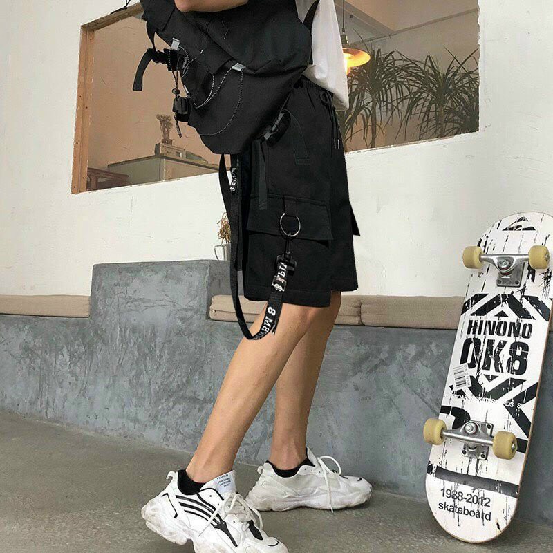 Quần short kaki Túi Hộp unisex style nam nữ chất dày form rộng, quần sooc nam nữ đen basic