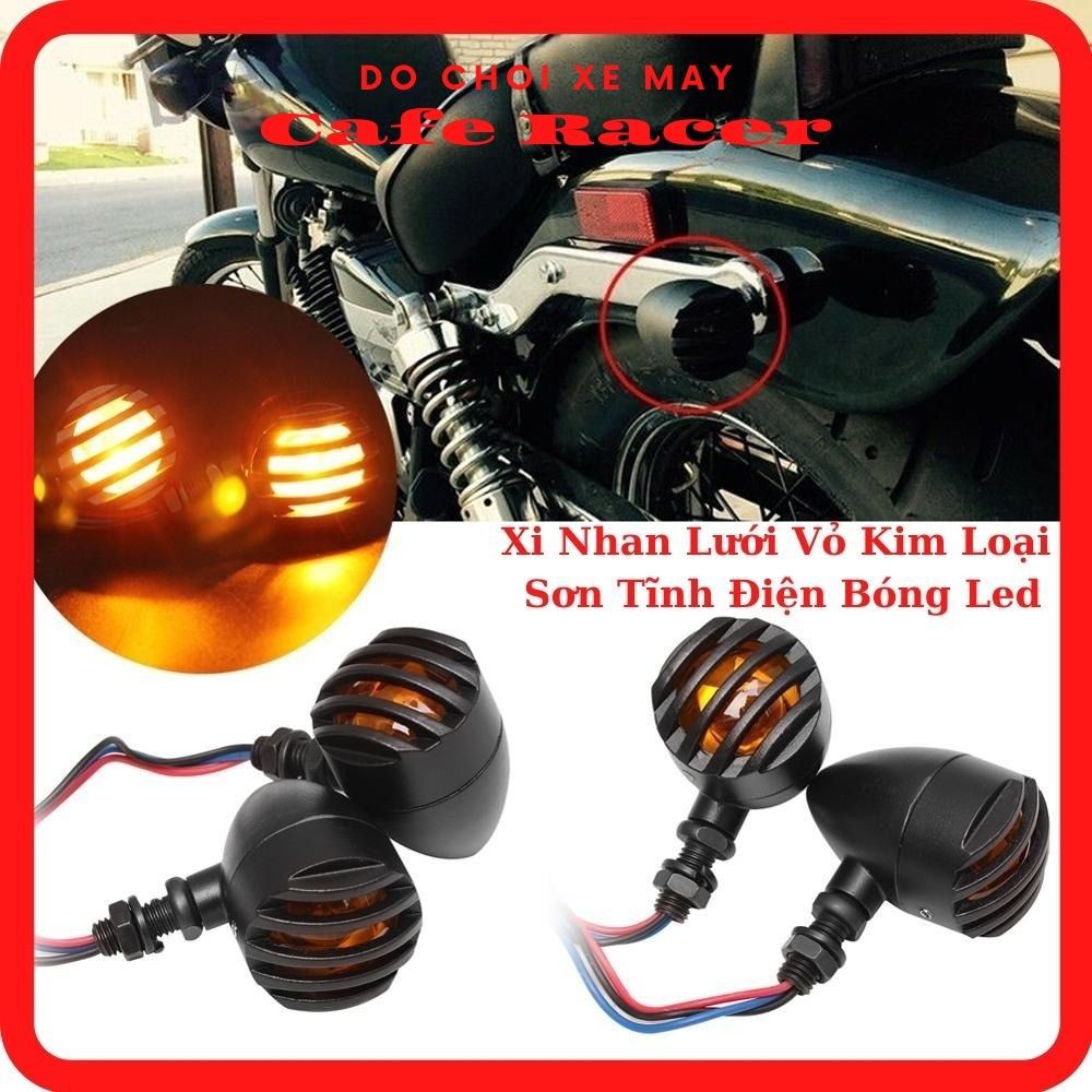 xi nhan led xe máy ⭐FREESHIP⭐ Đèn Xi nhan hột vịt độ Harley CafeRacer Chopper Bobber CG125 SU GN125 