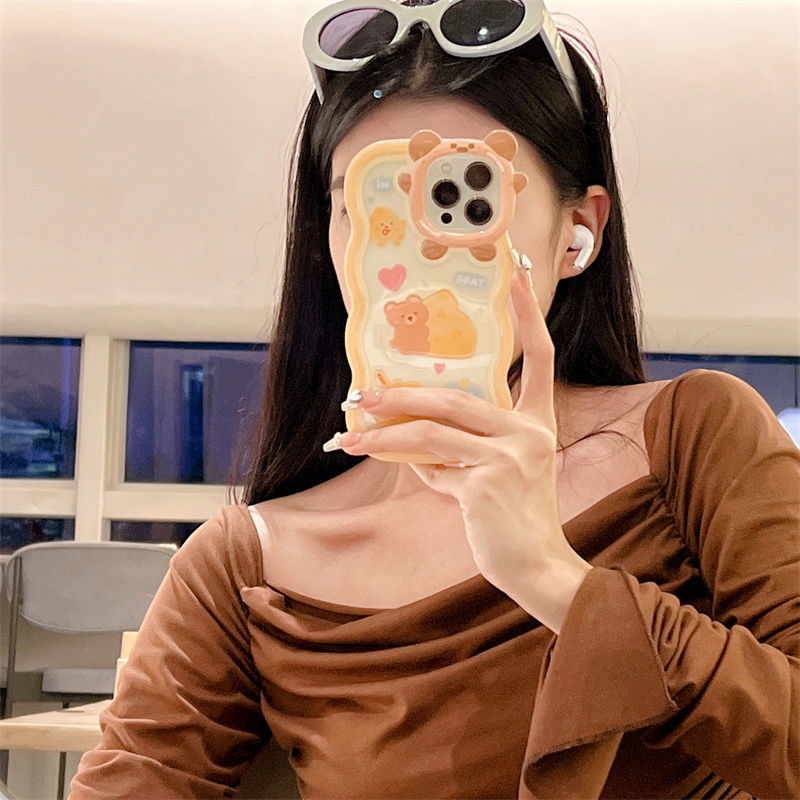 Ốp Điện Thoại Chống Sốc In Hình Gấu Dễ Thương Cho iPhone 13 11 12 pro max xr xs max